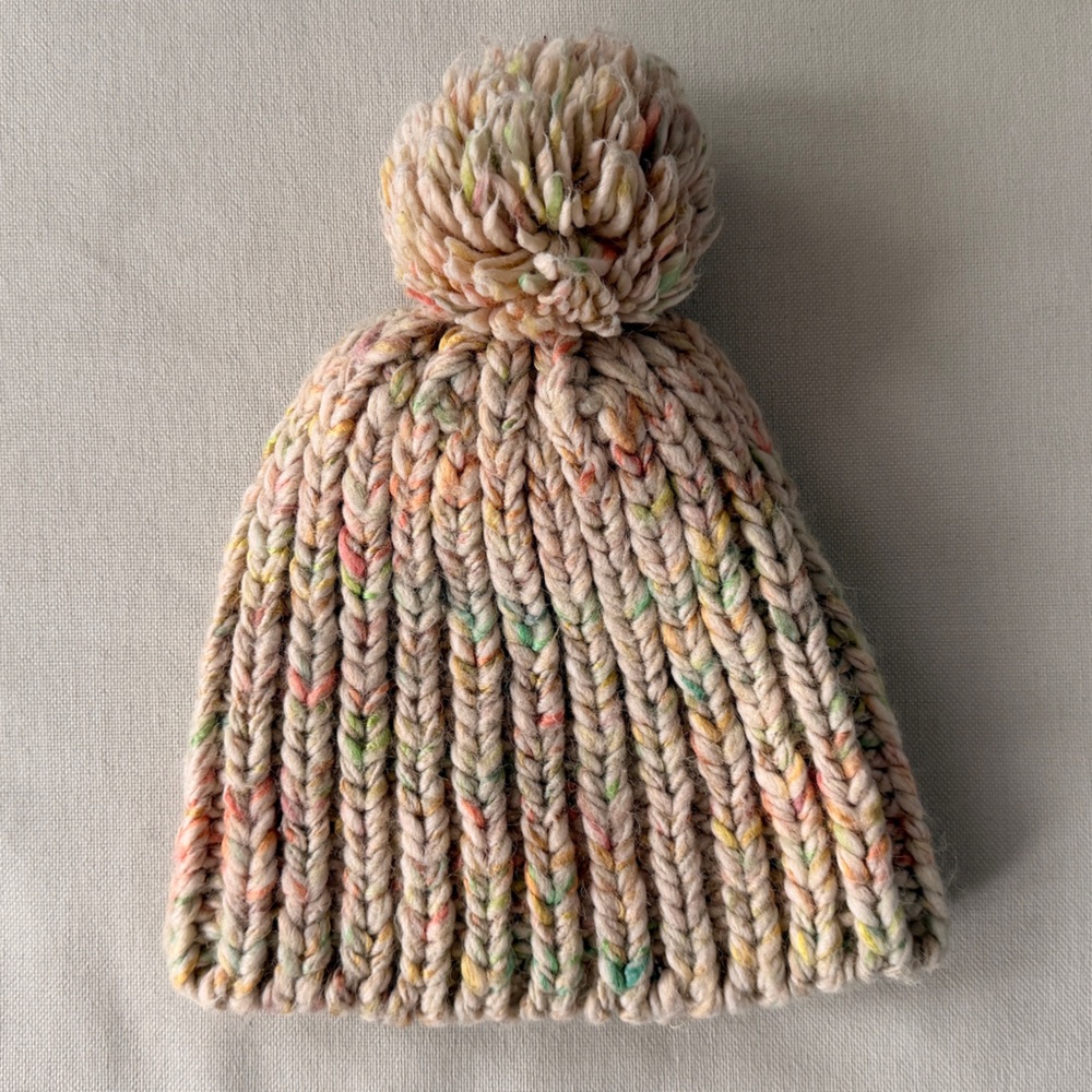 Madewell Chunky Pom-Pom Beanie in Confetti Multi